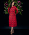 Long Sleeve Printed Shift Chiffon Dress
